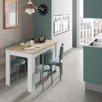 Auxiliar Fija, Mesa Comedor o Cocina, Acabado en Color Blanco Artik y Cemento, Modelo Cloe, Medidas: 109 cm (Ancho) x 67 cm (Fondo) x 78 cm (Alto) - details 9
