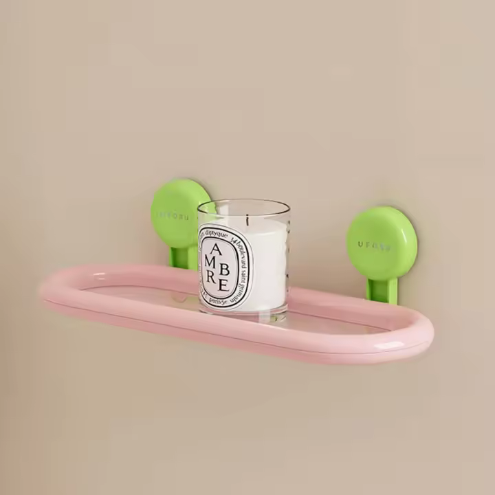 Estante de almacenamiento con ventosa de dopamina, estante de almacenamiento para colgar en la pared, drenable, organizador de artículos de tocador duradero de alta calidad - 1