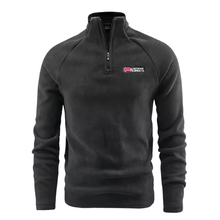 Chaqueta de lana con cuello levantado para hombre, Tops sólidos de moda para mantener el calor al aire libre, Jersey informal sencillo y cómodo para otoño e invierno - 1
