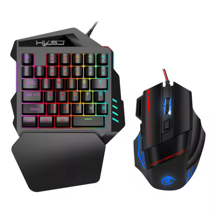 Juego de teclado y ratón V100 + A907 para PUBG, miniteclado USB con cable y ratón para juegos, regalo para ordenador portátil, PC, Notebook y escritorio, 35 teclas - 1