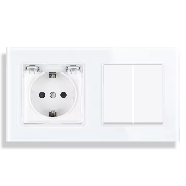 SRAN-enchufe Europeo con Interruptor 220V, 2 Enchufes, 1 Vía, 2 Vías, Tomas Eléctricas Impermeables - 1