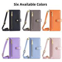 Funda protectora de cuero para cremallera magnética, cuerda colgante multifuncional a la moda, accesorios para teléfono Galaxy M62 F62 - details 0