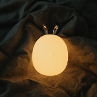 Luz nocturna de silicona para niños y bebés, lámpara de Ambiente de Navidad, recargable, táctil, ciervo, conejo, cartón Led - details 4