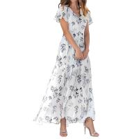 Vestido floral de gasa de las mujeres 2025 nuevo vestido largo primavera y verano impresión falda de gama alta ropa de mujer - details 11