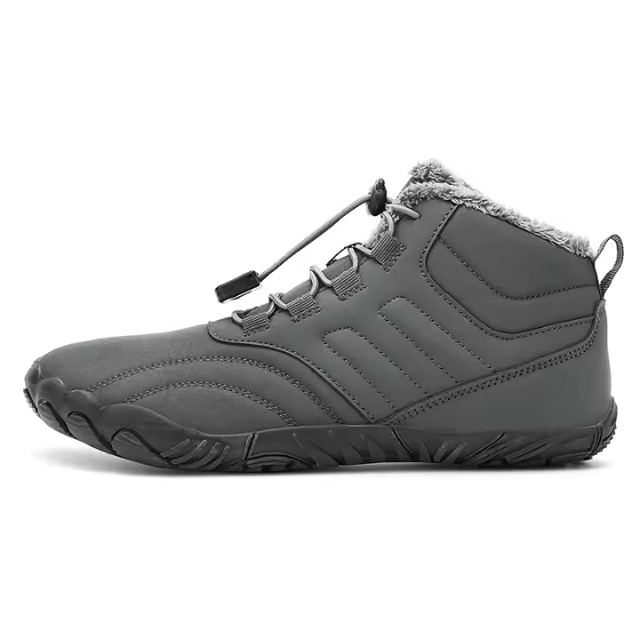 Botas con forro de piel para mujer, botines de nieve de invierno, cálidos, de encaje ajustable, impermeables, sin cordones, para exteriores - 1