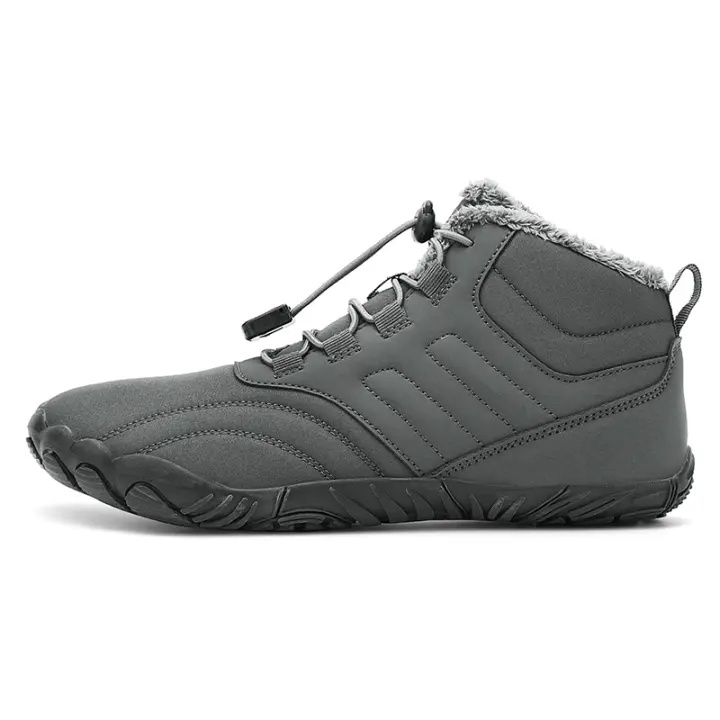 Botas con forro de piel para mujer, botines de nieve de invierno, cálidos, de encaje ajustable, impermeables, sin cordones, para exteriores - 1