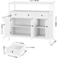 Mueble de Almacenamiento Ajustable Aparador de Cocina con 3 Cajones y 3 Puertas Blanco - details 2
