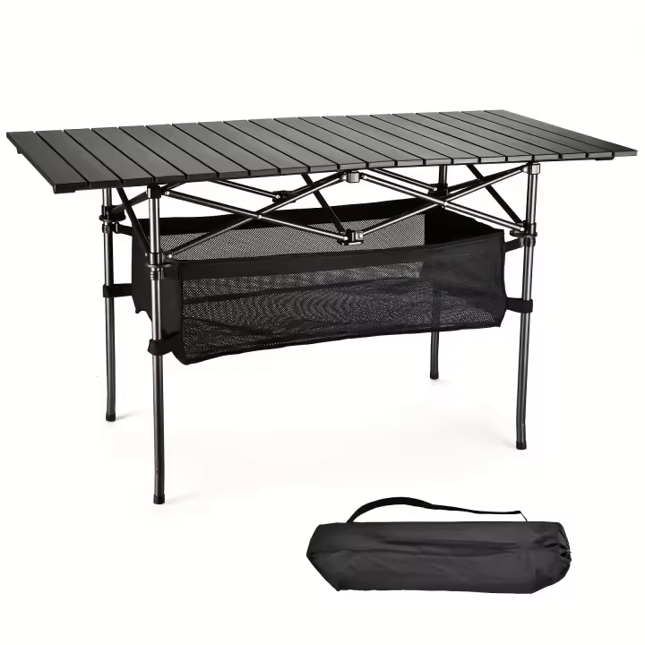 Mesa De Camping Plegable Para 1 Persona, Con Superficie De Aluminio Resistente, Ideal Para Camping, Playa, pícnic Y Mucho Más - 1