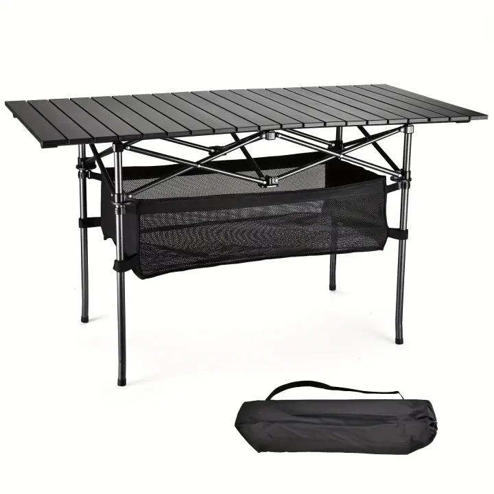 Mesa De Camping Plegable Para 1 Persona, Con Superficie De Aluminio Resistente, Ideal Para Camping, Playa, pícnic Y Mucho Más - 1