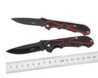 Navaja Plegable Cuchillo Multiusos para Camping y Picnic Hojas de Acero Inoxidable Negro Cubiertas - details 2