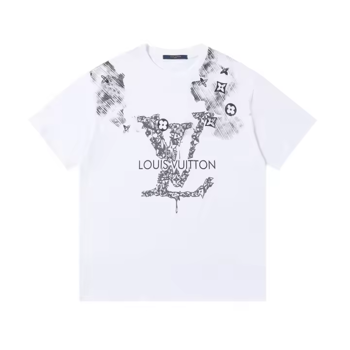 Camiseta de Verano de Algodón Puro Cuello Redondo Ajuste Suelto Moda Casual para Hombres - 1