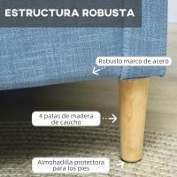 Sofá Moderno de Poliéster con 2 Bolsillos Azul Claro 200 kg de Carga Para Dormitorio Oficina - details 22
