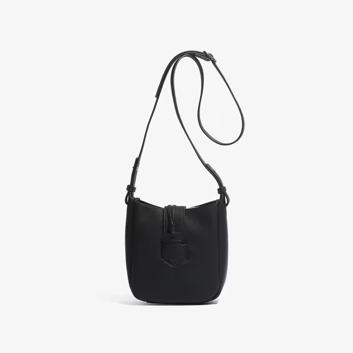 Bolso bandolera pequeño de cuero suave, bolso de hombro tipo cubo para mujer, novedad de primavera. - 1