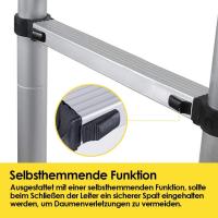 Escalera Telescópica de Aluminio Extensible, Antideslizante, Multiusos Carga de 150kg - details 4