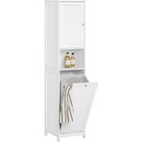 Armario para baño Alto Mueble Columna de Baño Estanterías de Baño con 2 Puertas y 1 Cajón Blanco - details 26