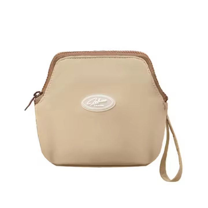 Bolsa de cosméticos portátil de gran capacidad, soporte para brochas con asa colgante, paquete de lavado para mujer, cierre de cremallera, multifuncional - 1