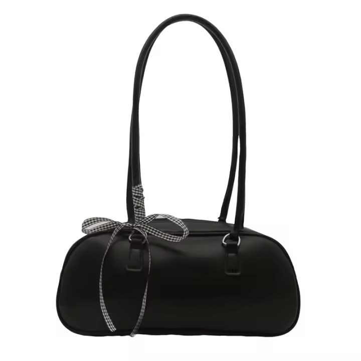 Bolso de Verano 2025 para Mujer Diseño de Nicho Bolso de Hombro con Lazo de Color Sólido - 1