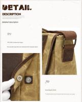 Bolso cruzado de viaje antirrobo para hombre y mujer, bandolera de cuero de estilo Vintage, de lona encerada, impermeable - details 16