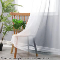 Juego de 2 cortinas con ojales, cortinas de ventana degradadas translúcidas, para sala de estar y dormitorio - details 0