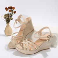 Sandalias de tacón de cuña para mujer, zapatos de plataforma, Verano - details 3