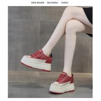 Zapatos de cuero genuino de vaca de 9cm Plataforma de zapatillas para mujer, tacones altos, estables para correr - details 18