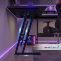 Mesa de Juego en Forma de L 130x130cm Soporte para Monitor Soporte para Auriculares - details 5