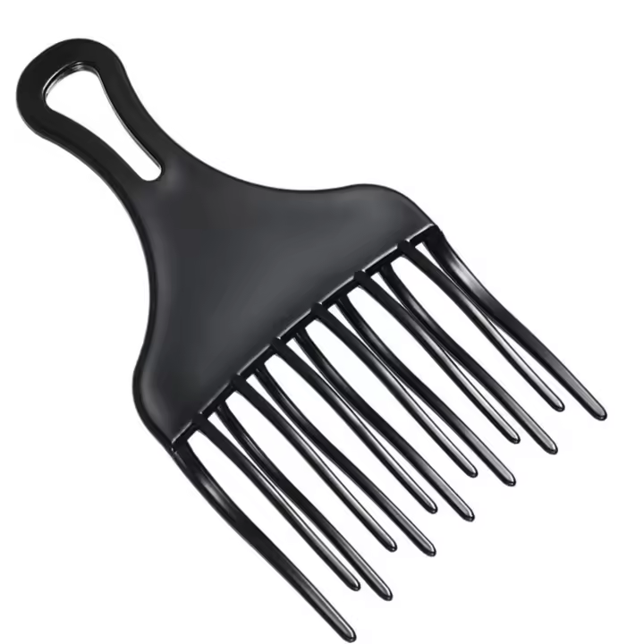 Peine de Plástico Grueso Para Rizos, Cepillo de Pelo Rizado,Negro - 1