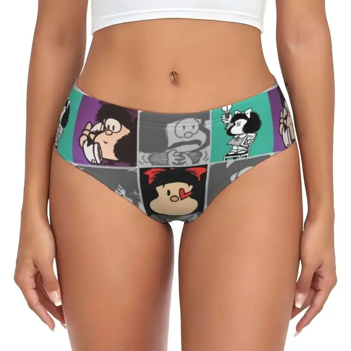 Bragas personalizadas de dibujos animados Kawaii Mafalda para mujer, ropa interior, calzoncillos cómodos para mujer - 1