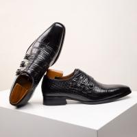 Zapatos de cuero transpirables de vestir para hombre con relieve. - details 23