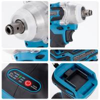 Llave de impacto eléctrica inalámbrica 500N.m 21V, 2 baterías incluidas, motor sin escobillas, 1/2 pulgadas, compatible con herramientas Makita, ideal para reparación de autos y bricolaje (3000 rpm, velocidad ajustable) - details 4