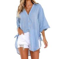 Camisas irregulares y con cordones Blusas elegantes OL para mujer - details 4