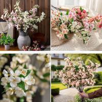 Flores artificiales elegantes de Begonia, simulación de tacto Real realista, flores de Malus, flores falsas hechas a mano, decoración de jardín al aire libre - details 12