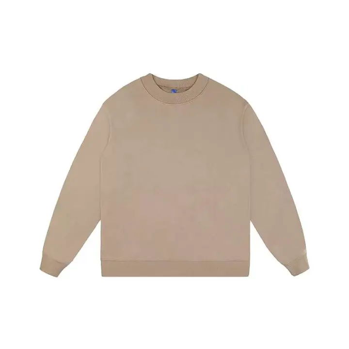Jersey liso de algodón 100% con cuello redondo de 460 g/m², sudadera extragrande, sudadera con capucha en blanco - 1