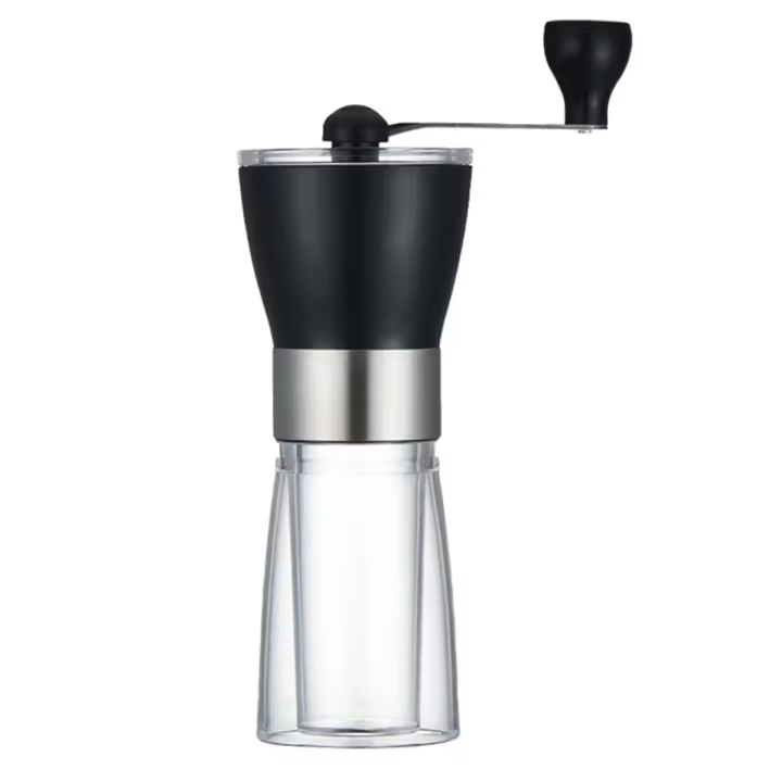 Molinillo de café Manual, molino de granos portátil de mano, montaje de rebabas de cerámica ajustable con mango de acero inoxidable para viajes - 1