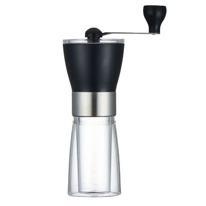 Molinillo de café Manual, molino de granos portátil de mano, montaje de rebabas de cerámica ajustable con mango de acero inoxidable para viajes - 1