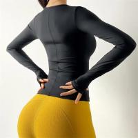 Camiseta de Yoga con almohadilla interior para mujer, Top de manga larga para culturismo y Yoga, ropa deportiva de ajuste seco, ropa deportiva para gimnasio, Top de entrenamiento - details 6