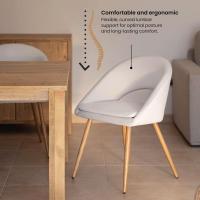 Gris Perla x2 – Pack de 2 Sillas de Comedor Tapizadas, Acolchadas y Ergonómicas, Estilo Moderno para Salón, Dormitorio o Cocina - details 14