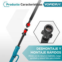 YOFIDRA-motosierra eléctrica telescópica sin escobillas, podadora escalable 3 en 1, tijeras de corte, herramienta de jardín para pasadores de batería Makita - details 6