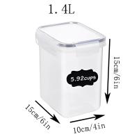 Organizadores de almacenamiento de alimentos con tapa, contenedor de granos, refrigerador, caja de fideos, tanque de almacenamiento multigrano, latas selladas, suministro de cocina, 5 piezas - details 10