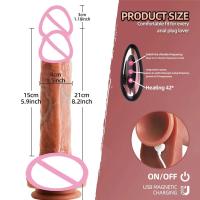 Consolador telescópico realista de empuje automático, Control remoto, calefacción giratoria, divertidos juguetes sexuales para adultos, vibrador para mujeres - details 7