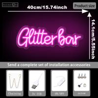 Gltter Bar LED letrero de neón alimentado por USB para dormitorio acogedor hombre cueva Snack Bar Hotel boda fiesta de cumpleaños hogar Bar fiestas clubes bar - details 0