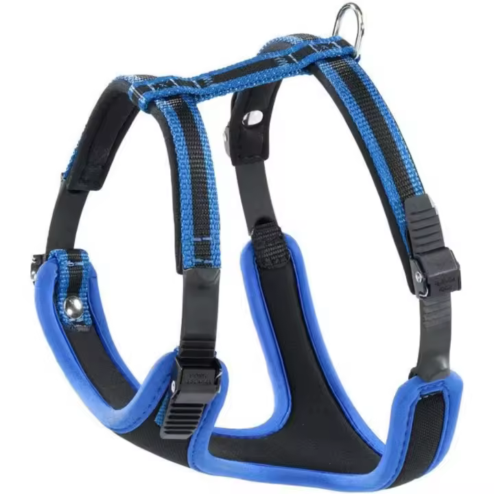 Ferplast Arnés Perro Mediano ERGOCOMFORT Mediano, Arnés para Perros Ajustable, Cómodo, Acolchado, Doble Cierre de Microajuste, Liberación Rápida, Azul - 1