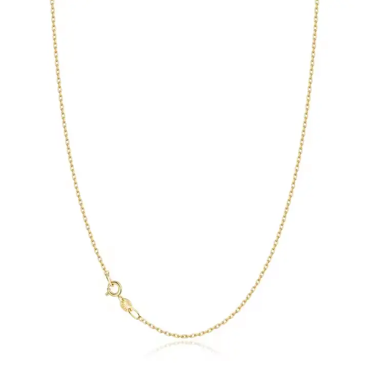 Collar de cadena de plata de ley 925 de oro de 18K para mujeres y niñas~ - 1