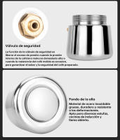 Cafetera de acero inoxidable, cafetera moka italiana, cafetera expreso, cafetera de percolador, utensilios para café con leche para estufa de 100 ml/200 ml/300 ml/450 ml - details 5