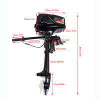 Motor fueraborda de 2 tiempos, 3,6 HP, fueraborda de gasolina de 55 cc, 2,6 kW, sistema CDI de refrigeración por agua y aire - details 0