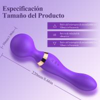 Vibración doble Vibradores potentes de doble uso para mujeres AV Magic Wand Estimulador de orgasmo del punto G Dildo Masturbador 2 motores 8 Vibrador 20 Modo USB Recargable Masajeador Juguetes sexuales femeninos para mujeres Adultos - details 7