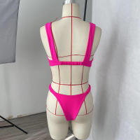 BEACHCICI Bikii Wome dos piezas verano Elegat ad Sexy sólido con Uderwire cuello cuadrado Slim Thog traje de baño para playa - details 6