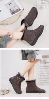 Botas de nieve cálidas de gran tamaño para mujer, además de zapatos de algodón impermeables de lana, botas cálidas impermeables de corte medio - details 6