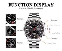 Reloj deportivo de acero inoxidable para hombre, cronógrafo de cuarzo, informal, luminoso, a la moda, para negocios, mejor - details 2