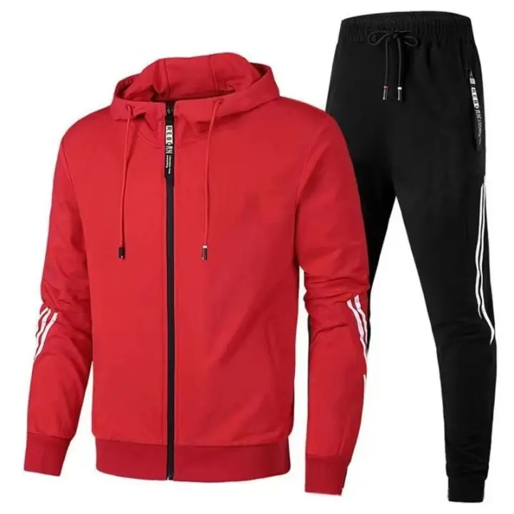 Traje deportivo informal para hombre, chaqueta con cremallera y pantalones de chándal para correr, otoño e invierno, novedad - 1